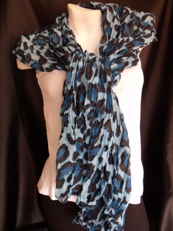 Foulard Léopard Bleu et Noir